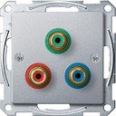 Schneider Electric System M MTN4353-0460 Крышка розетки видео (3xRCA, алюминий)