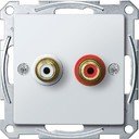 Schneider Electric System M MTN4350-0319 Крышка розетки аудио (2xRCA, полярно-белая)