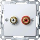 Schneider Electric System M MTN4350-0325 Крышка розетки аудио (2xRCA, белая)