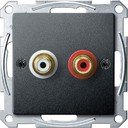 Schneider Electric System M MTN4350-0414 Крышка розетки аудио (2xRCA, антрацит)