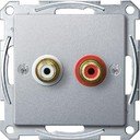 Schneider Electric System M MTN4350-0460 Крышка розетки аудио (2xRCA, алюминий)