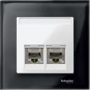 Schneider Electric System M MTN469919 Крышка розетки информационной (2xRJ45, шторка, поле для надписи, полярно-белая)