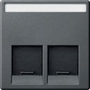 Schneider Electric System M MTN466514 Крышка розетки информационной (2xRJ45, шторка, поле для надписи, антрацит)
