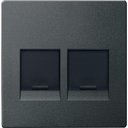 Schneider Electric System M MTN4562-0414 Крышка розетки информационной (2xRJ45, шторки, антрацит)