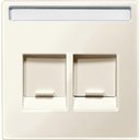 Schneider Electric System M MTN4564-0344 Крышка розетки информационной (2xRJ45, шторки, поле для надписи, бежевая)