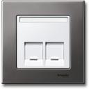 Schneider Electric System M MTN4564-0319 Крышка розетки информационной (2xRJ45, шторки, поле для надписи, полярно-белая)