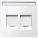 Schneider Electric System M MTN4564-0325 Крышка розетки информационной (2xRJ45, шторки, поле для надписи, белая)