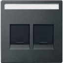 Schneider Electric System M MTN4564-0414 Крышка розетки информационной (2xRJ45, шторки, поле для надписи, антрацит)
