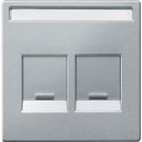 Schneider Electric System M MTN4564-0460 Крышка розетки информационной (2xRJ45, шторки, поле для надписи, алюминий)