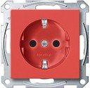 Schneider Electric Merten System M MTN2300-0306 Розетка с заземляющим контактом (16 А, под рамку, шторки, скрытая установка, рубиново-красная)