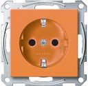 Schneider Electric Merten System M MTN2300-0302 Розетка с заземляющим контактом (16 А, под рамку, шторки, скрытая установка, оранжевая)
