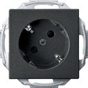 Schneider Electric Merten System M MTN2370-0414 Розетка с заземляющим контактом 45° (16 А, под рамку, шторки, скрытая установка, антрацит)