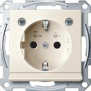 Schneider Electric Merten System M MTN2304-0344 Розетка с заземляющим контактом (16 А, под рамку, подсветка, шторки, скрытая установка, бежевая)