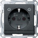 Schneider Electric Merten System M MTN2304-0414 Розетка с заземляющим контактом (16 А, под рамку, подсветка, шторки, скрытая установка, антрацит)