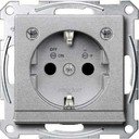 Schneider Electric Merten System M MTN2304-0460 Розетка с заземляющим контактом (16 А, под рамку, подсветка, шторки, скрытая установка, алюминий)