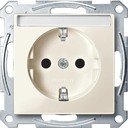 Schneider Electric Merten System M MTN2302-0344 Розетка с заземляющим контактом и полем для надписи (16 А, под рамку, шторки, скрытая установка, бежевая)
