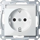 Schneider Electric Merten System M MTN2302-0319 Розетка с заземляющим контактом и полем для надписи (16 А, под рамку, шторки, скрытая установка, полярно-белая)