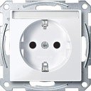 Schneider Electric Merten System M MTN2302-0325 Розетка с заземляющим контактом и полем для надписи (16 А, под рамку, шторки, скрытая установка, белая)