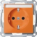 Schneider Electric Merten System M MTN2302-0302 Розетка с заземляющим контактом и полем для надписи (16 А, под рамку, шторки, скрытая установка, оранжевая)