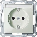 Schneider Electric Merten System M MTN2302-0329 Розетка с заземляющим контактом и полем для надписи (16 А, под рамку, шторки, скрытая установка, светло-серая)