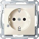 Schneider Electric Merten System M MTN2303-0344 Розетка с заземляющим контактом и полем для надписи (16 А, под рамку, индикация, шторки, скрытая установка, бежевая)