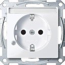 Schneider Electric Merten System M MTN2303-0325 Розетка с заземляющим контактом и полем для надписи (16 А, под рамку, индикация, шторки, скрытая установка, белая)