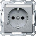 Schneider Electric Merten System M MTN2303-0460 Розетка с заземляющим контактом и полем для надписи (16 А, под рамку, индикация, шторки, скрытая установка, алюминий)