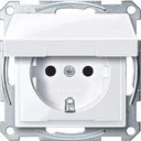 Schneider Electric Merten System M MTN2310-0325 Розетка с заземляющим контактом (16 А, под рамку, крышка, шторки, скрытая установка, белая)