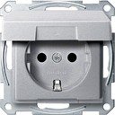 Schneider Electric Merten System M MTN2310-0460 Розетка с заземляющим контактом (16 А, под рамку, крышка, шторки, скрытая установка, алюминий)