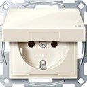 Schneider Electric Merten System M MTN2314-0344 Розетка с заземляющим контактом (IP44, 16 А, под рамку, шторки, крышка, скрытая установка, бежевая)