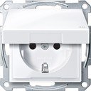 Schneider Electric Merten System M MTN2314-0325 Розетка с заземляющим контактом (IP44, 16 А, под рамку, шторки, крышка, скрытая установка, белая)