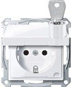 Schneider Electric Merten System M MTN2315-0325 Розетка с заземляющим контактом с замком (16 А, под рамку, крышка, шторки, скрытая установка, белая)