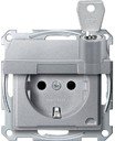 Schneider Electric Merten System M MTN2315-0460 Розетка с заземляющим контактом с замком (16 А, под рамку, крышка, шторки, скрытая установка, алюминий)