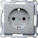 Schneider Electric Merten System M MTN2351-0460 Розетка "Сушилка" с заземляющим контактом (16 А, под рамку, шторки, скрытая установка, алюминий)