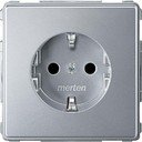 Schneider Electric Merten Aquadesign MTN2300-7260 Розетка с заземляющим контактом (16 А, под рамку, скрытая установка, алюминий)