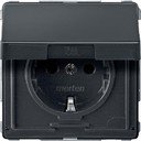 Schneider Electric Merten Aquadesign MTN2310-7214 Розетка с заземляющим контактом (16 А, под рамку, шторки, скрытая установка, антрацит)