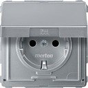 Schneider Electric Merten Aquadesign MTN2310-7260 Розетка с заземляющим контактом (16 А, под рамку, шторки, скрытая установка, алюминий)