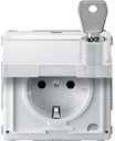 Schneider Electric Merten Aquadesign MTN2316-7219 Розетка с заземляющим контактом, замком и полем для надписи (16 А, под рамку, шторки, скрытая установка, полярно-белая)