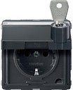 Schneider Electric Merten Aquadesign MTN2316-7214 Розетка с заземляющим контактом, замком и полем для надписи (16 А, под рамку, шторки, скрытая установка, антрацит)