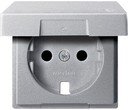 Schneider Electric System M MTN2340-0460 Крышка розетки (2P+E, крышка, шторки, алюминий)