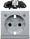 Schneider Electric System M MTN2334-0460 Крышка розетки (2P+E, подсветка, шторки, алюминий)