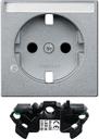 Schneider Electric System M MTN2333-0460 Крышка розетки (2P+E, поле для надписи, индикация, шторки, алюминий)