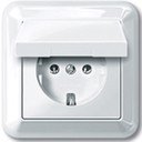 Schneider Electric Merten M-Trend MTN2314-1219 Розетка с заземляющим контактом (IP44, 16 А, в сборе, крышка, скрытая установка, белая)