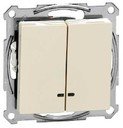 Schneider Electric Merten M-Trend MTN3135-1344 Выключатель двухклавишный (под рамку, подсветка, скрытая установка, бежевый)