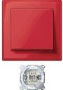 Schneider Electric Merten M-Smart MTN3341-1406 Выключатель одноклавишный (в сборе, скрытая установка, рубиново-красный)