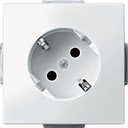 Schneider Electric Merten Artec/Antique MTN2370-4019 Розетка с заземляющим контактом (16 А, 45°, под рамку, шторки, скрытая установка, полярно-белая)