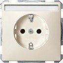 Schneider Electric Merten Artec/Antique MTN2302-4044 Розетка с заземляющим контактом (16 А, под рамку, шторки, поле для надписи, скрытая установка, бежевая)