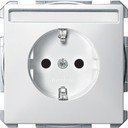 Schneider Electric Merten Artec/Antique MTN2302-4019 Розетка с заземляющим контактом (16 А, под рамку, шторки, поле для надписи, скрытая установка, полярно-белая)