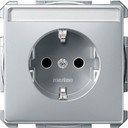 Schneider Electric Merten Artec/Antique MTN2302-4060 Розетка с заземляющим контактом (16 А, под рамку, шторки, поле для надписи, скрытая установка, алюминий)
