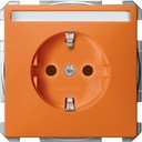 Schneider Electric Merten Artec/Antique MTN2302-4002 Розетка с заземляющим контактом (16 А, под рамку, шторки, поле для надписи, скрытая установка, оранжевая)
